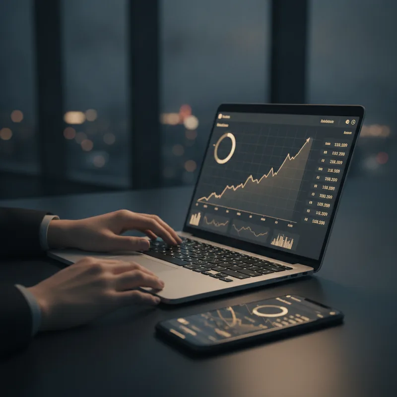 dashboard dei segnali di mercato guidati dall'AI con grafico di tendenza live e livelli di affidabilità